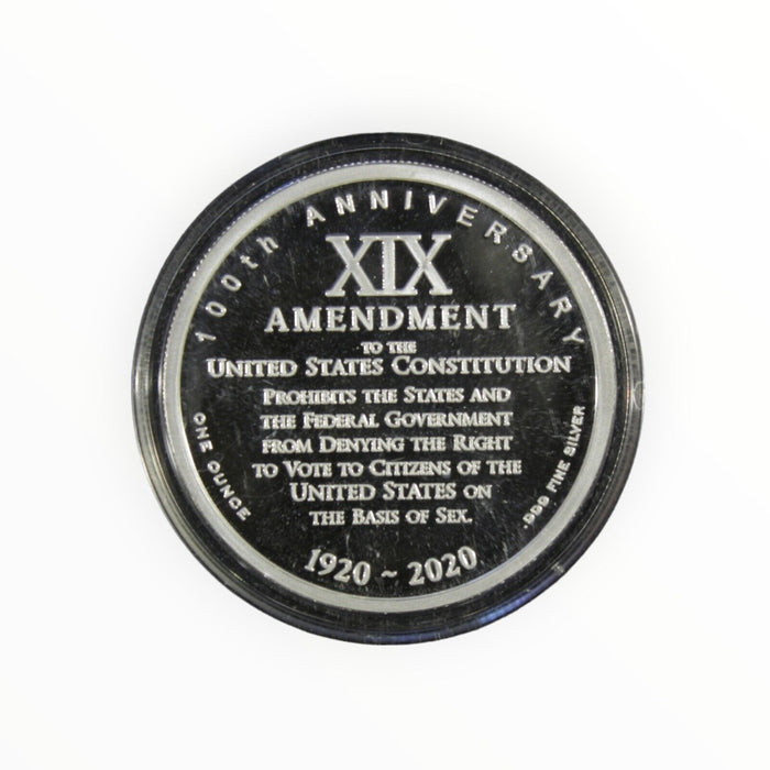 2020 Centennial of 19th  Amendment 1 Troy Ounce .999 Silver