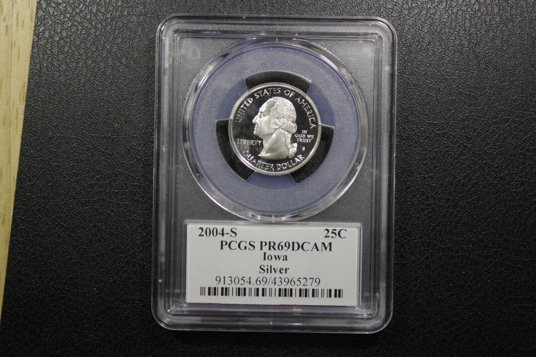 2004 S United States Silver Statehood Quarter IOWA PCGS PR69DCAM