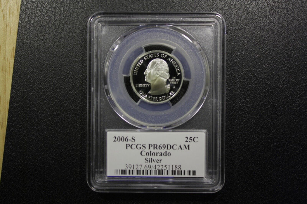 2006 S Colorado Proof Silver Quarter PCGS PR69DCAM Flag Label