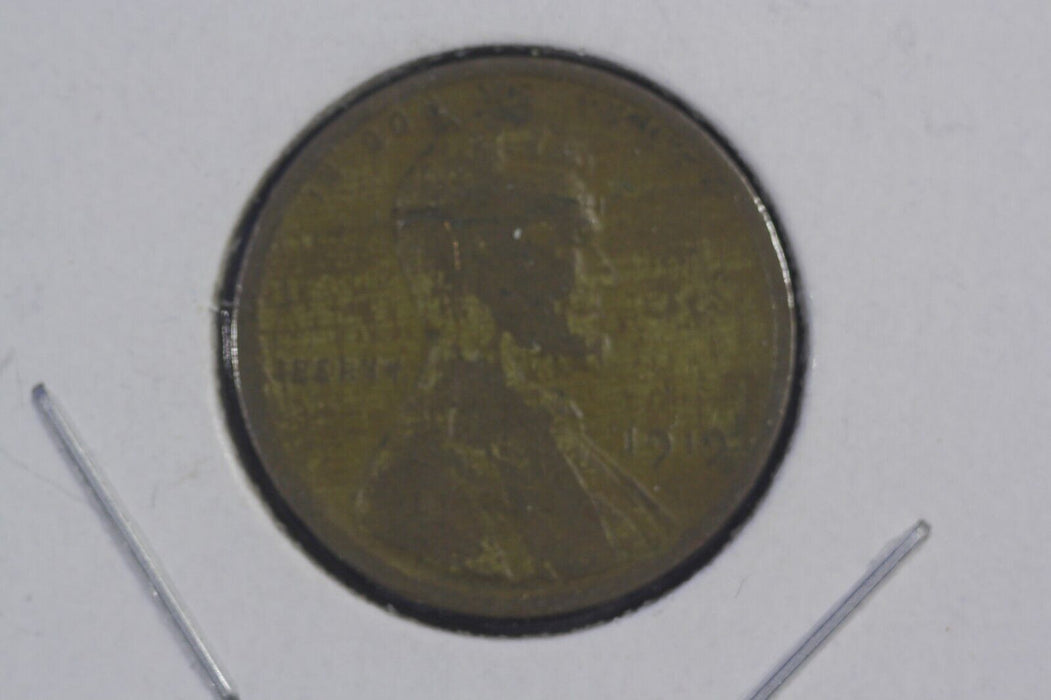 1919-P LINCOLN WHEAT PENNY NO MINT MARK ONE CENT