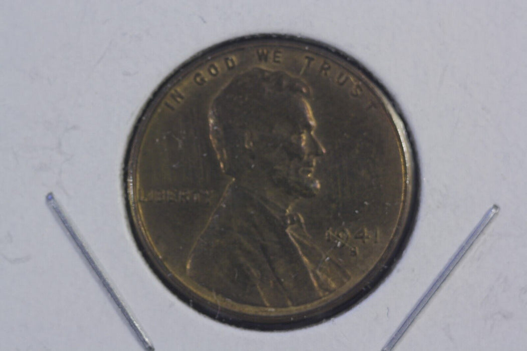 1941 S Mint Mark Lincoln Wheat Penny One Cent Coin.