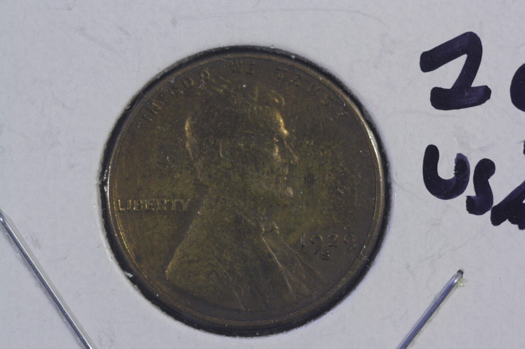 1929-S LINCOLN CENTS (PENNY) - (XF) X-FINE OR BETTER  "U-GRADE"  CIRCULATED