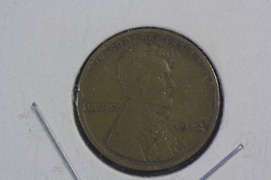 1912 P Lincoln Wheat Cent Avg Circulation with very nice detail.