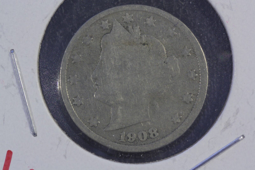 1908 P LIBERTY HEAD "V" NICKEL AVE CIRCULATED **FREE SHIPPING**