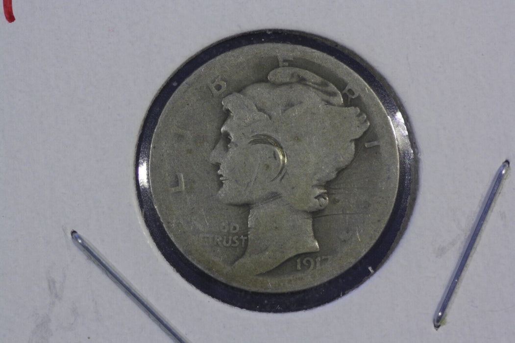 1917 Mercury Dime 90% Silver 10c