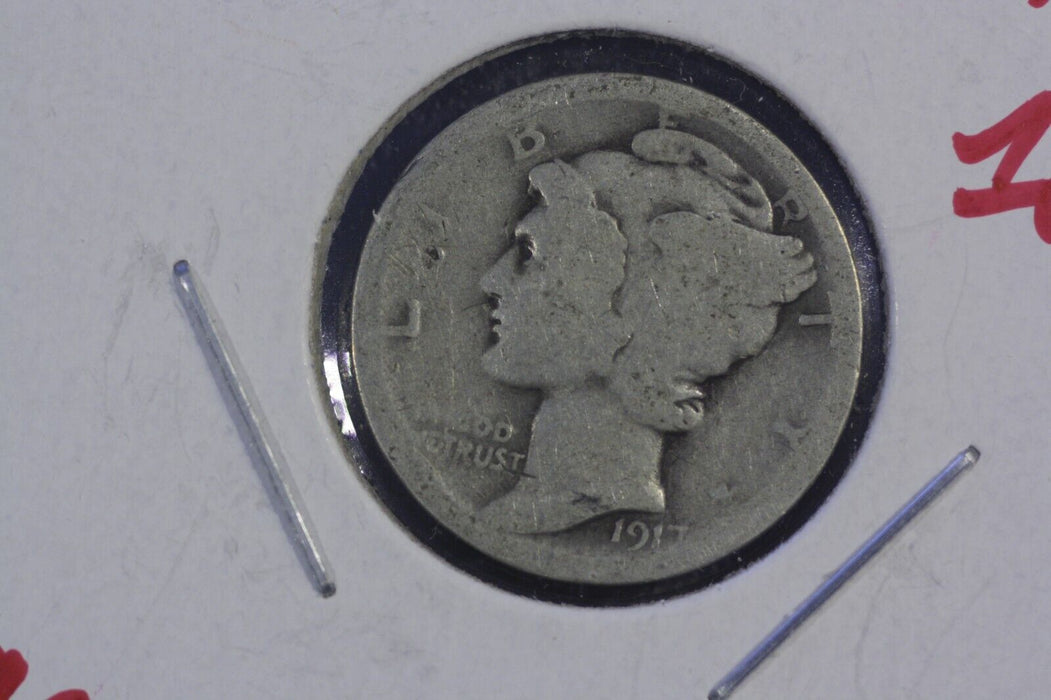 1917 Mercury Dime 90% Silver 10c Album Filler