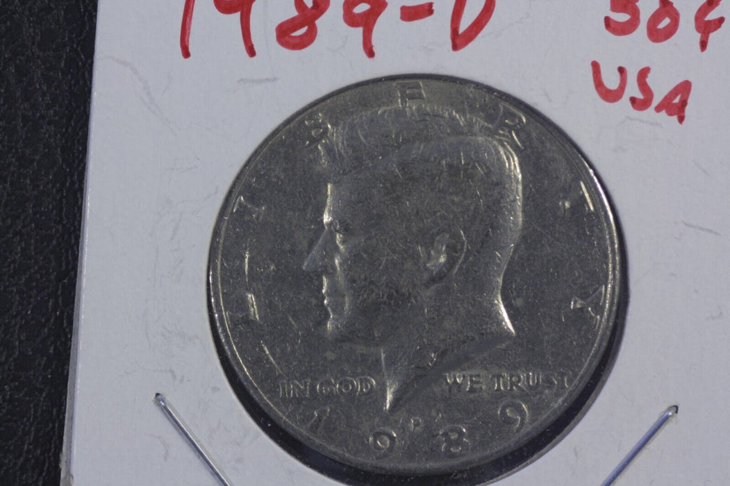 1989-D Kennedy Half Dollar, Circulated but NICE !