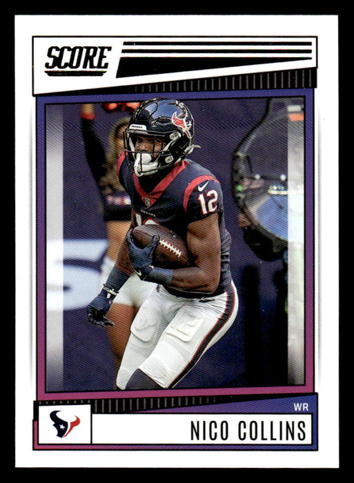 2022 Panini Score Football Nico Collins # 2 Base Houston Texans