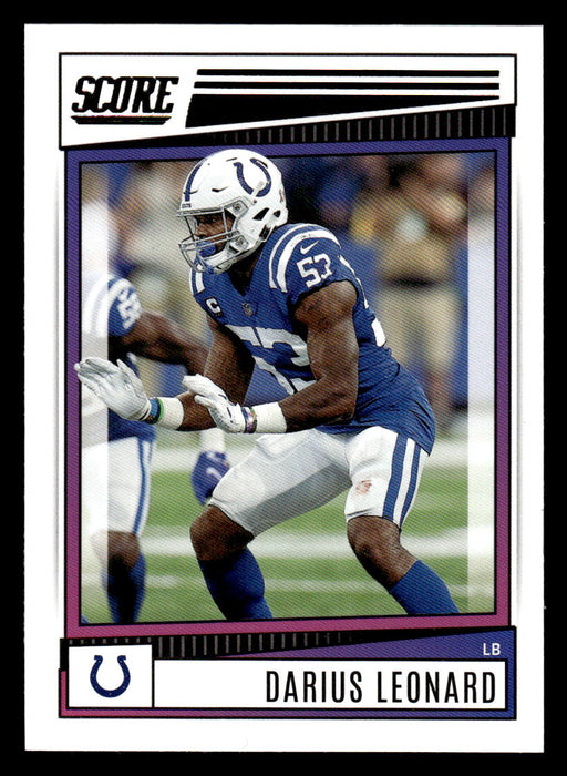 2022 Panini Score Football Darius Leonard # 14 Base Indianapolis Colts