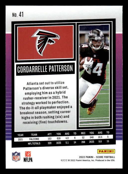 2022 Panini Score Football Cordarrelle Patterson # 41 Base Atlanta Falcons