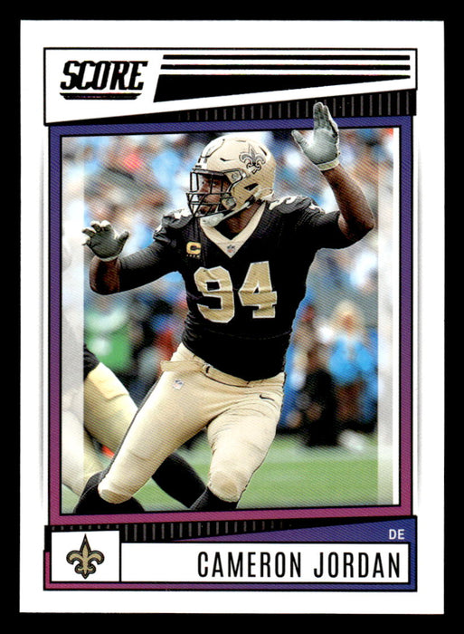 2022 Panini Score Football Cameron Jordan # 60 Base New Orleans Saints