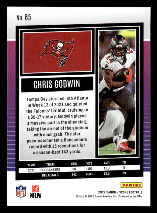 2022 Panini Score Football Chris Godwin # 65 Base Tampa Bay Buccaneers