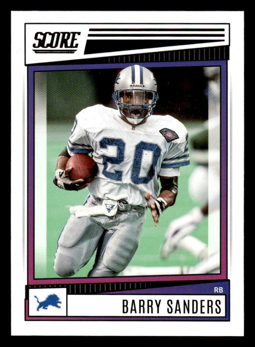 2022 Panini Score Football Barry Sanders # 91 Base Detroit Lions