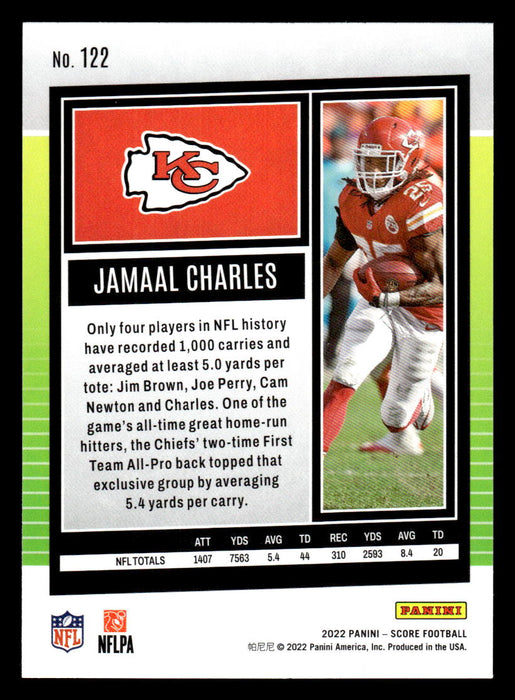 2022 Panini Score Football Jamaal Charles # 122 Base Kansas City Chiefs