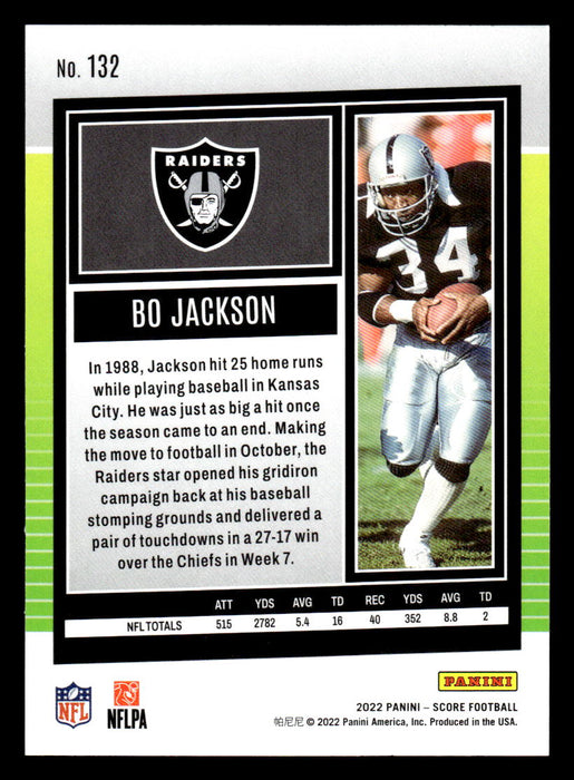 2022 Panini Score Football Bo Jackson # 132 Base Los Angeles Raiders