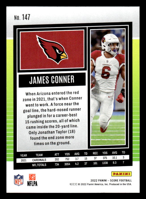 2022 Panini Score Football James Conner # 147 Base Arizona Cardinals