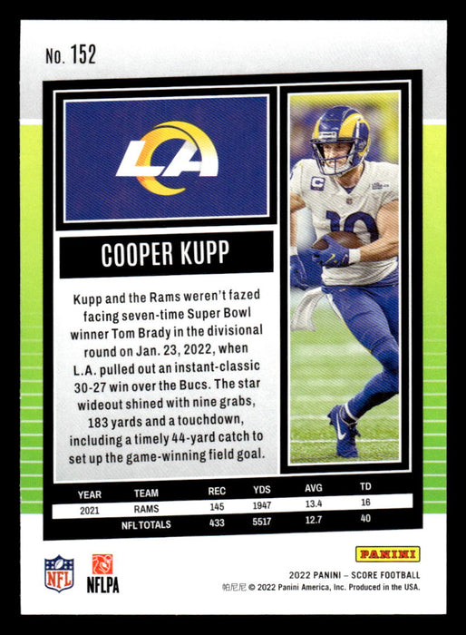 2022 Panini Score Football Cooper Kupp # 152 Base Los Angeles Rams