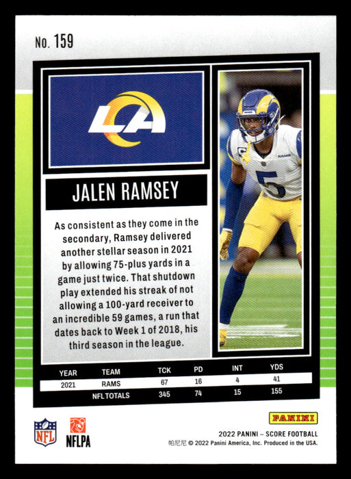 2022 Panini Score Football Jalen Ramsey # 159 Base Los Angeles Rams