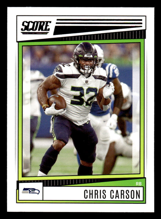 2022 Panini Score Football Chris Carson # 175 Base Seattle Seahawks