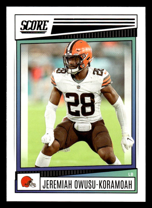 2022 Panini Score Football Jeremiah Owusu-Koramoah # 208 Base Cleveland Browns