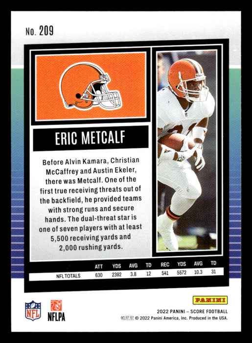 2022 Panini Score Football Eric Metcalf # 209 Base Cleveland