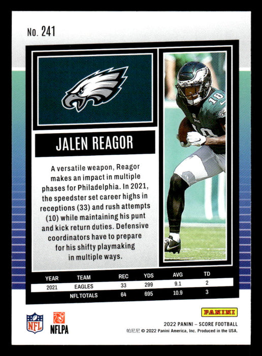 2022 Panini Score Football Jalen Reagor # 241 Base Philadelphia Eagles