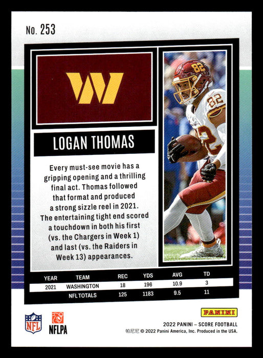 2022 Panini Score Football Logan Thomas # 253 Base Washington Commanders