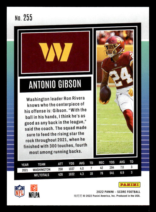 2022 Panini Score Football Antonio Gibson # 255 Base Washington Commanders