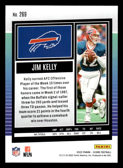 2022 Panini Score Football Jim Kelly # 269 Base Buffalo Bills