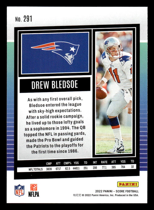 2022 Panini Score Football Drew Bledsoe # 291 Base New England Patriots