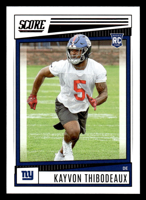 2022 Panini Score Football Kayvon Thibodeaux # 308 RC Base New York Giants