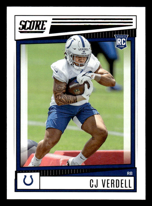 2022 Panini Score Football CJ Verdell # 392 RC Base Indianapolis Colts