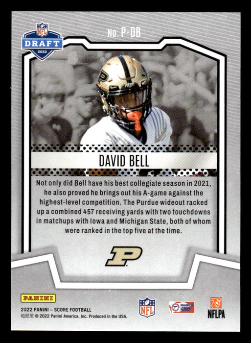 2022 Panini Score Football David Bell # P-DB RC Protential Purdue Boilermakers