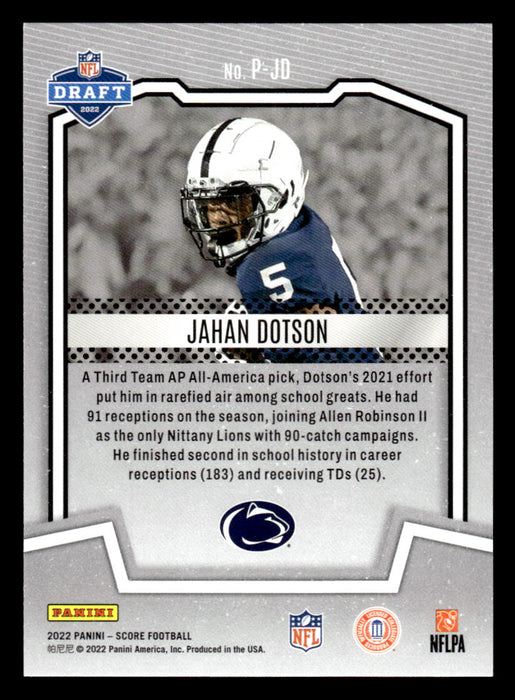 2022 Panini Score Football Jahan Dotson # P-JD RC Protential Penn State Nittany