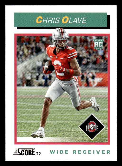 2022 Panini Score Football Chris Olave # TB10 RC 1992 Throwback Ohio State Bucke