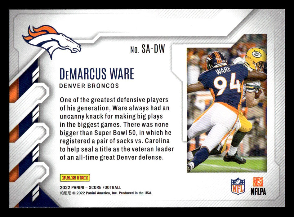 2022 Panini Score Football Demarcus Ware # SA-DW Sack Attack Denver Broncos