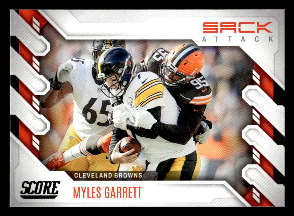 2022 Panini Score Football Myles Garrett # SA-MG Sack Attack Cleveland Browns