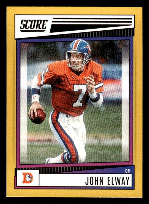 2022 Panini Score Football John Elway # 83 Gold Denver Broncos