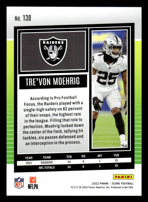 2022 Panini Score Football Tre'von Moehrig # 130 Eclipse 66/299 Las Vegas Raider