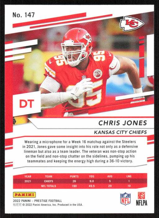 Chris Jones 2022 Panini Prestige Xtra Points # 147 Galaxy Kansas City Chiefs