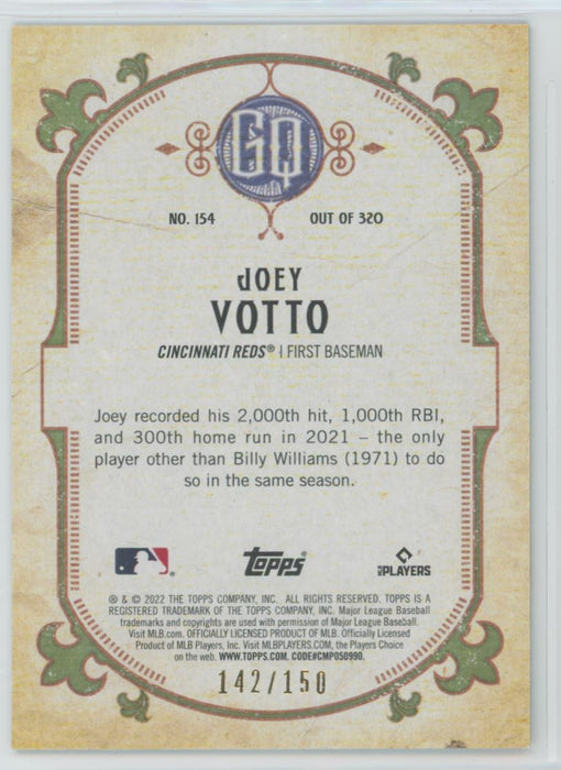 Joey Votto 2022 Topps Gypsy Queen # 154 Blue Cincinnati Reds /150