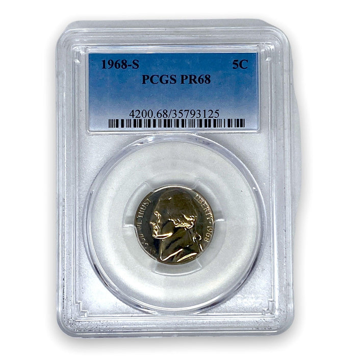 1968-S Jefferson Nickel PCGS Graded Proof 68 PR68 - Collectible Craze America