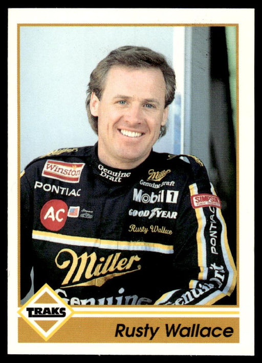 Rusty Wallace 1992 Traks Base Front of Card