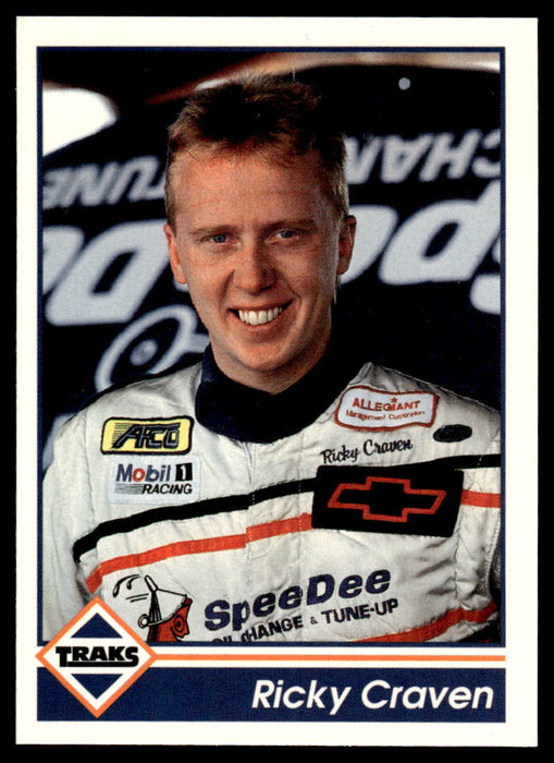 Ricky Craven 1992 Traks Base Front of Card