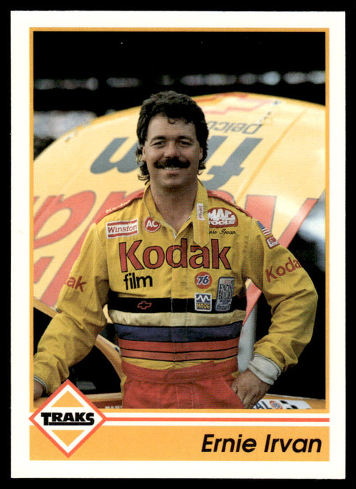 Ernie Irvan 1992 Traks Base Front of Card