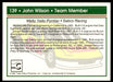 John Wilson 1992 Traks Base Back of Card