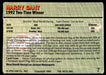 Harry Gant 1993 Action Packed Base Back of Card