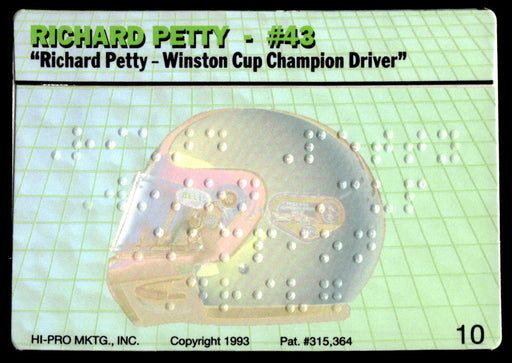 Richard Petty 1993 Action Packed Base Back of Card