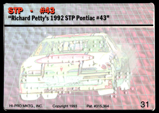 Richard Petty 1993 Action Packed Base Back of Card