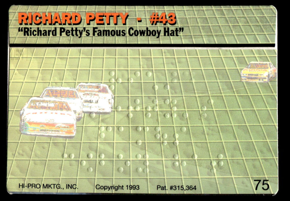Richard Petty 1993 Action Packed Base Back of Card